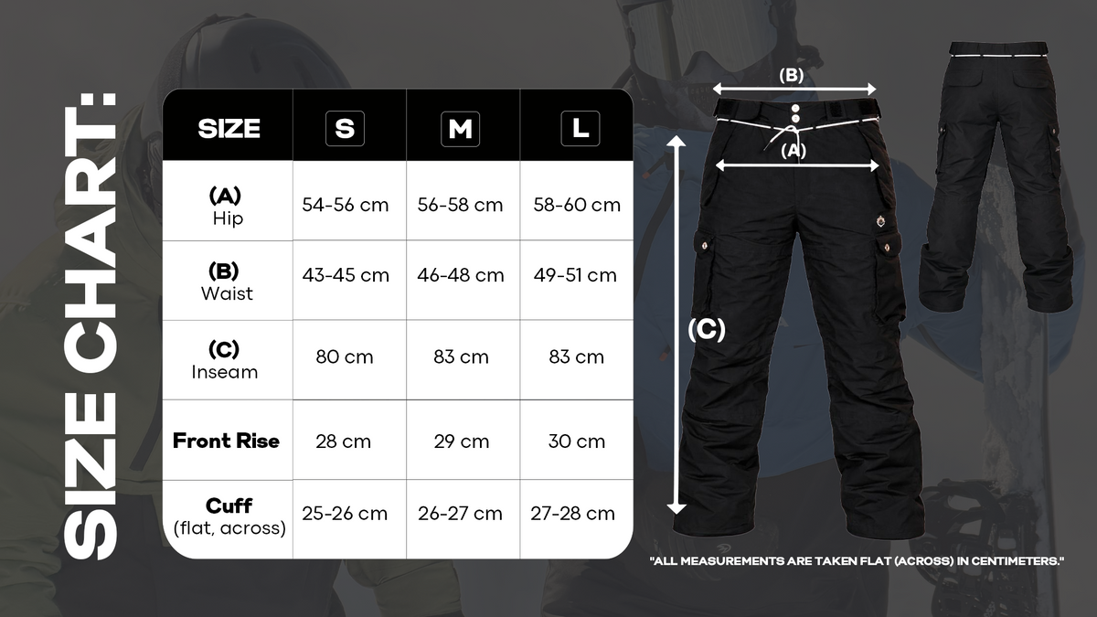 Pants size chart